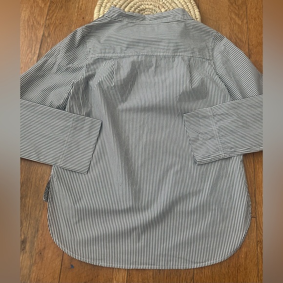 J. Crew Women’s Striped Funnelneck Long Sleeve Blouse - Picture 7 of 10